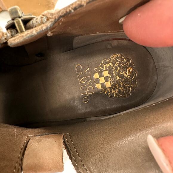 Vince Camuto Brown Leather Dorintina Studded Booties Size 10 - Picture 9 of 10